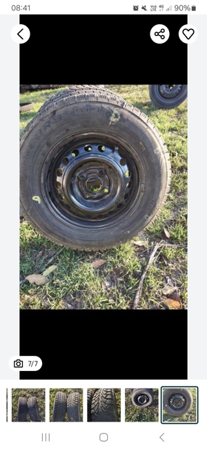 2 Anvelope iarnă Kama Euro-519 folosite foarte putin,doar o iarnă,de câteva ori,r13+jante oțel - imagine 5