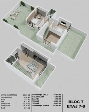 Metrou Berceni-apartament tip duplex-221 mp - imagine 2