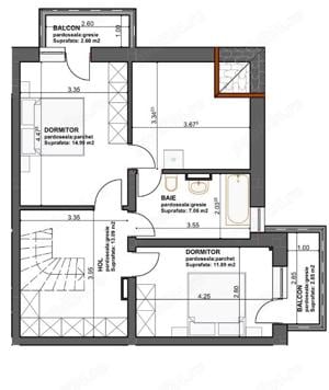 Apartament 4 cam mobilat si utilat, cu scara interioara, Subcetate Sanpetru - imagine 4