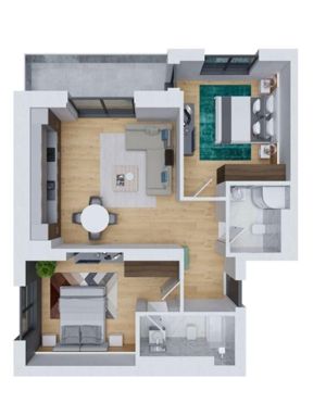 COMISION0 Apartament 3 camere vedere panoramica exterior Cortina North - imagine 2