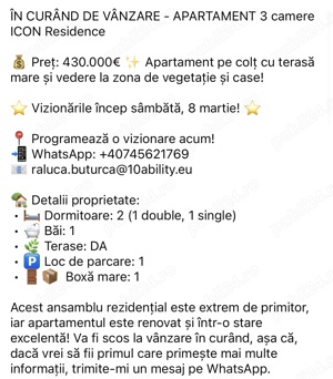 ÎN CURÂND de vanzare - Apartament 3 camere - imagine 2