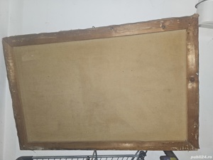 Pictura veche in ulei pe panza semnata ,100cm 60 cm,anul 1926 - imagine 3