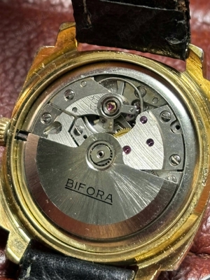 ceas Bifora automatic aurit, 24 jewels, mecanism in house - imagine 4