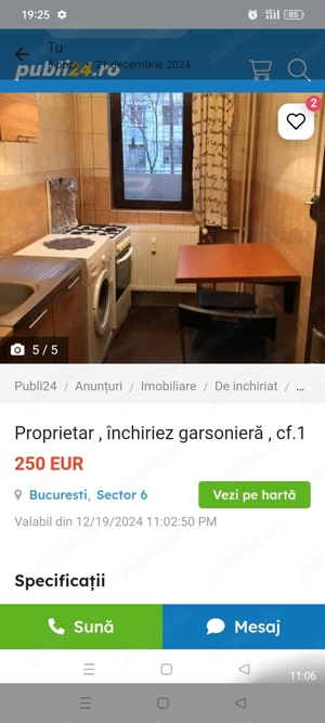 Proprietar închiriez garsonieră cf1, P 4 la 3 stații de Mol Plazza, la 3 minute de metrou  - imagine 9