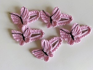 Set agrafe crosetate cu fluturasi  - imagine 2