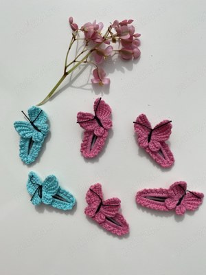 Set agrafe crosetate cu fluturasi  - imagine 5