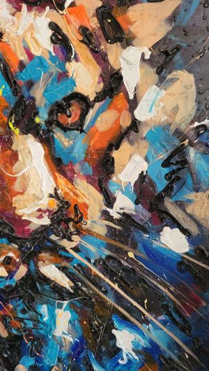 " TIGER " COSTIN CRAIOVEANU (1975) Pictura Mixed panza tablou POP ART - imagine 4