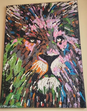 " LEON " COSTIN CRAIOVEANU (1975) Pictura Mixed panza Pop Art tablou