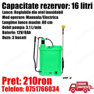 Pompa Aparat Stropit Vermorel Pulverizator 2 in 1 Manuala Electrica 16 L + Livrare Gratuita