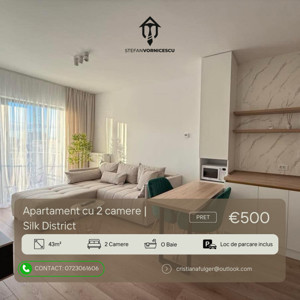 Apartament premium - prima inchiriere | Loc de parcare inclus, Silk District