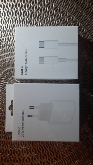 set incarcator fast charge iPhone 15 16 17 adaptor priza + cablu incarcare , noi sigilate