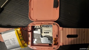 Ceas smart cu sim,orice retea,localizarea exacta prin gps,camera,cu aplicatie urmarire copil,roz ble - imagine 3