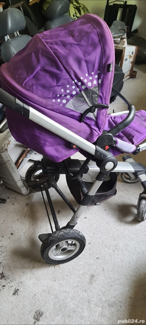Carucior 3:1 copil landou,scoica,stare buna, din aluminiu, pliabil  - imagine 2