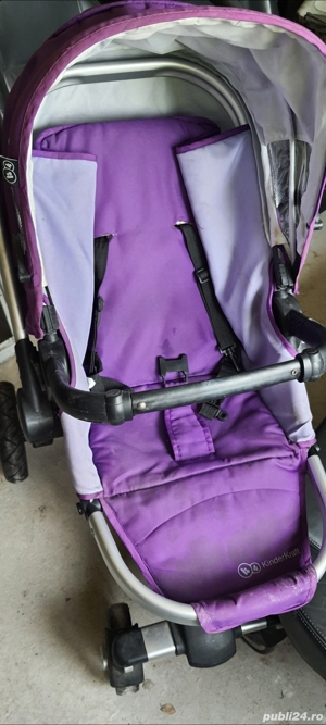 Carucior 3:1 copil landou,scoica,stare buna, din aluminiu, pliabil  - imagine 3