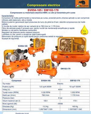Compresor aer 10 CP   7,5 W