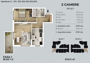 Apartament 2 camere decomandat l 600 m Metrou Berceni - imagine 2