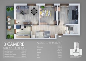 Apartament 3 camere, 2 bai, Grand Arena - imagine 2