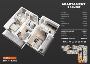 Locuinta moderna in ansamblu premium – 3 camere, 2 balcoane, acces rapid metrou - imagine 7