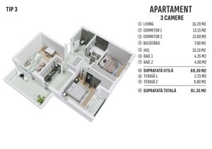 Direct Dezvoltator - Apartament 3 camere, zona metrou Berceni, Popesti-Leordeni - imagine 6