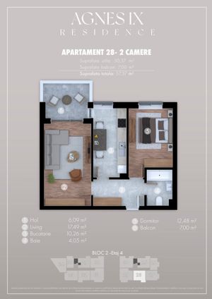 Apartament 2 camere, decomandat, balcon generos 7 mp, metrou Berceni - imagine 5