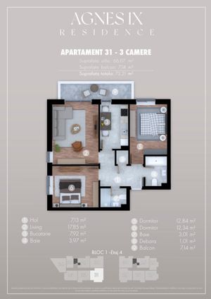 Apartament modern cu 3 camere, imobil nou cu finisaje lux, Str. Solstitiului - imagine 7