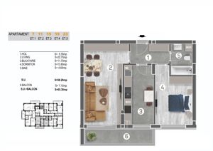 Apartament cu 2 camere, Piata Sudului, finisare clasa premium - imagine 7