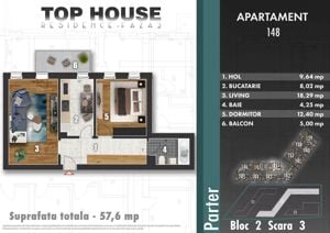 Apartament 2 camere, decomandat, zona excelenta - Parc Arghezi, 0% comision - imagine 8