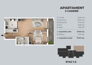 Apartament 2 camere cu balcon generos – Zona Sos. Giurgiului, Sector 4 - imagine 6