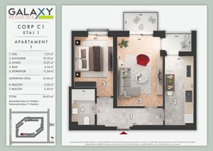 Galaxy Residence – apartament 2 camere decomandat, 0% Comision - Sector 4 - imagine 6