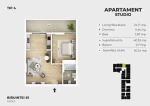 Apartament tip studio, metrou Berceni, zona excelenta in Popesti-Leordeni - imagine 4