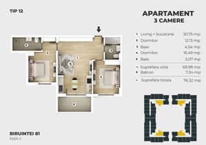 Apartament 3 camere, decomandat, Metrou Berceni - imagine 8