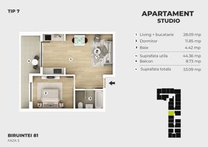 Studio modern si generos,  aproape de Mall La Strada si metrou Berceni - Popesti - imagine 5