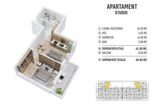 Apartament decomandat 2 camere in imobil nou, acces metrou Berceni - Comision 0 - imagine 4