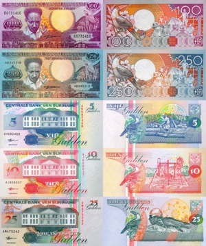 Lot 16 bancnote SURINAM unc - imagine 3