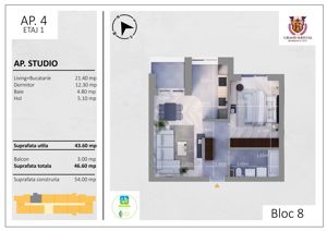 Apartament tip studio, incalzire in pardoseala, Grand Kristal - imagine 5