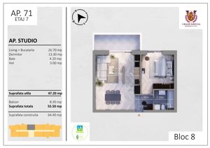 Apartament tip studio, The Grand Kristal, rond Metro Berceni - imagine 6