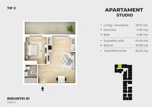 Apartament tip studio, bucatarie mobilata, acces metrou Berceni - imagine 5