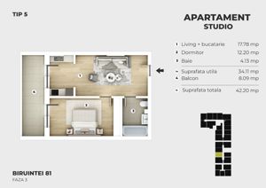 Apartament tip studio modern, 400 m fata de metrou Berceni, Strada Biruintei - imagine 5