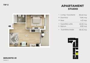 Studio modern in ansamblu rezidential nou, Popesti-Leordeni - acces rapid metrou - imagine 5