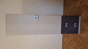 Set mobilier dormitor beige bej dulap haine si biblioteca - imagine 5