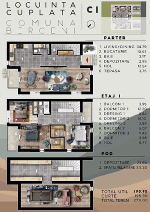 Vila Duplex, 190 mp utili, 280 mp teren, finalizata, Comuna Berceni - imagine 8