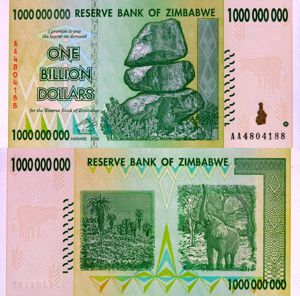 Lot 27 bancnote ZIMBABWE unc