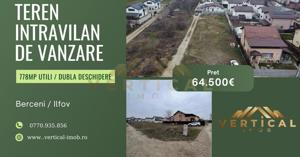 Teren intravilan de vanzare - 778mp / dubla deschidere / utilitati