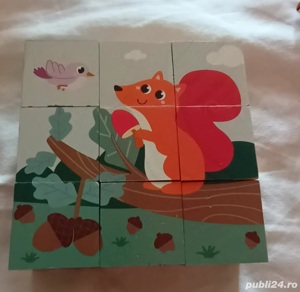 puzzle cu animale din lemn