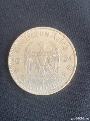 Moneda argint 5 marci 1934 1936 1938 Germania nazista