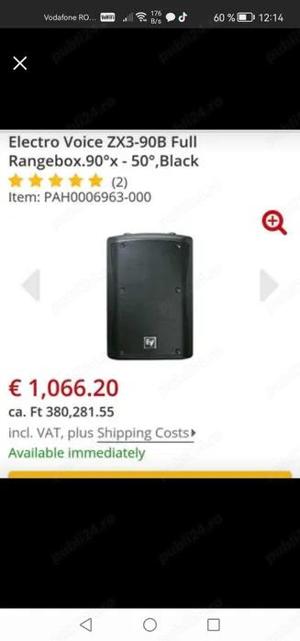 2 boxe ElectroVoice pasive ZX3-90 500 rms - imagine 2