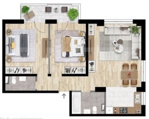 Apartament 3 camere, 70 mp, 2 bai, constructie noua, zona Iulius 