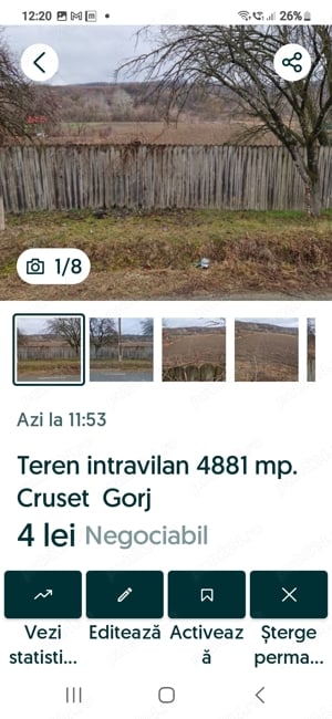 Teren intravilan cruset Gorj. 