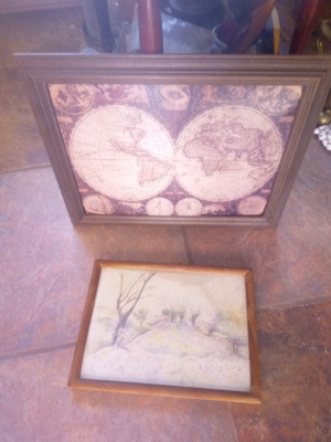 Vând tablou vintage, pe metal,harta lumii,print digital - imagine 4