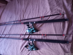 Lanseta Baracuda 3m fibra plina actiune 500g cu mulinete Baracuda 5 rulmenti